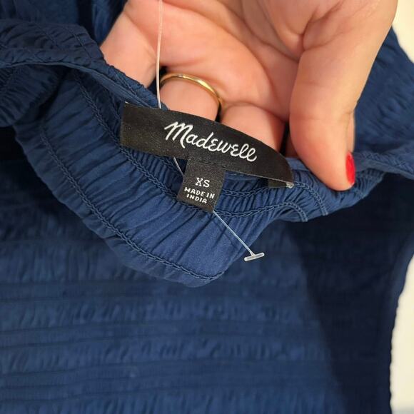NWOT Madewell The Melody Scoopback Smocked Midi Dress In Blue Moon Size XS - Picture 6 of 8